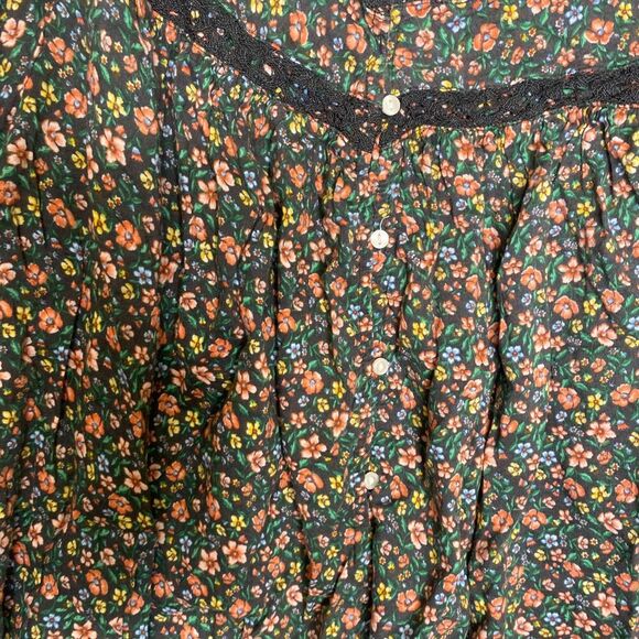 Old Navy womens long sleeve top floral crotchet cottage prarie button up plus 3X - Picture 5 of 11
